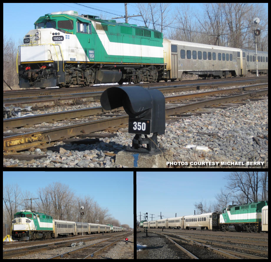 MP40 #624 at Long Branch station, MP40 #624 is pulling a 12…